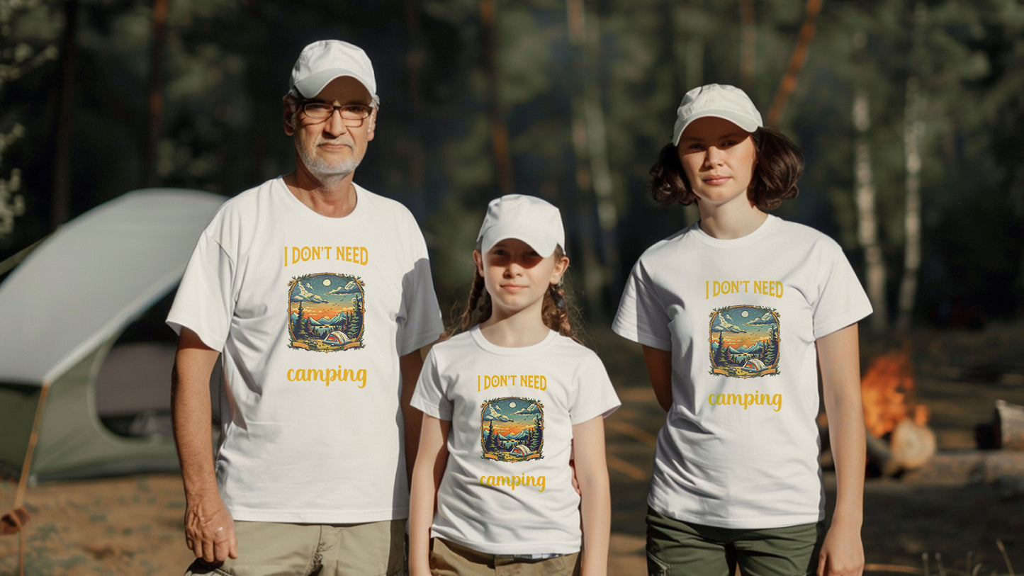 Camping Style T-Shirt, Unisex, Short Sleeve, Designed For Nature Lovers, Cam004