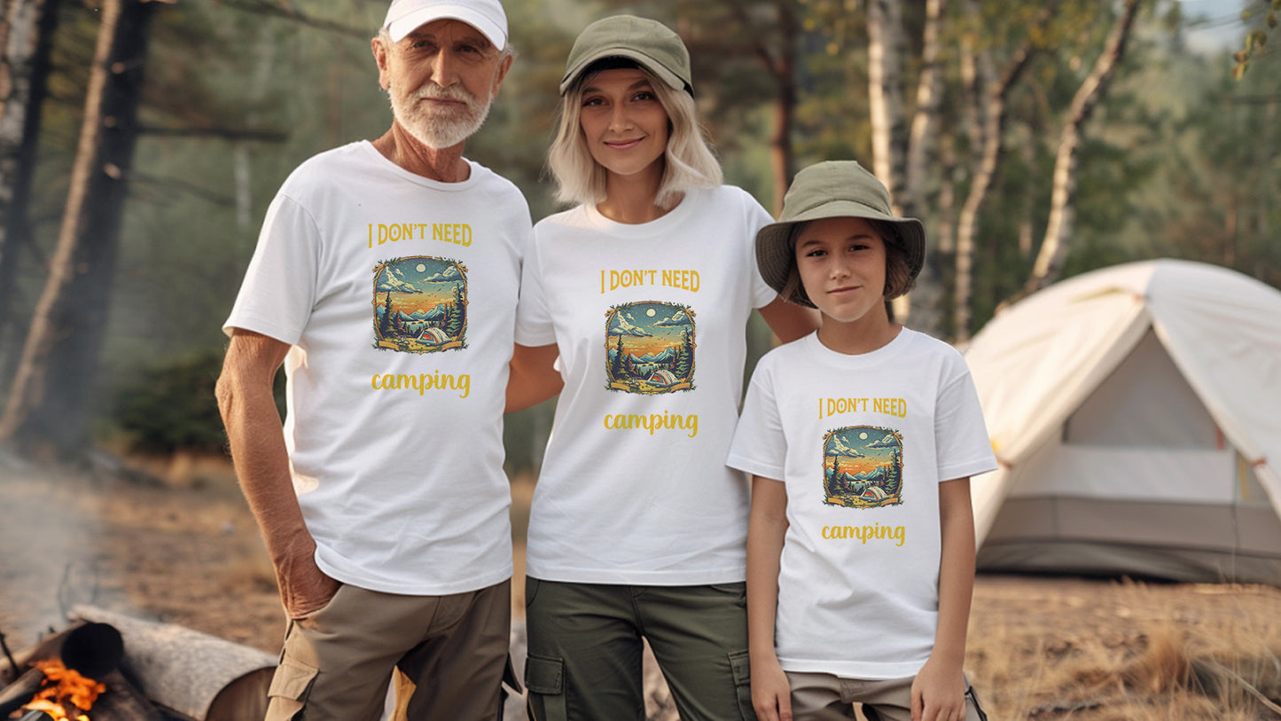 Camping Style T-Shirt, Unisex, Short Sleeve, Designed For Nature Lovers, Cam004