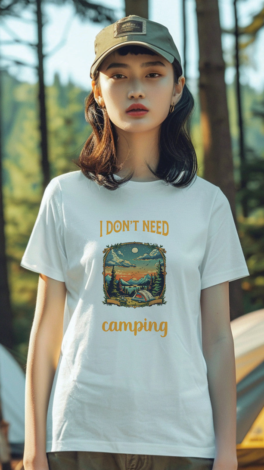 Camping Style T-Shirt, Unisex, Short Sleeve, Designed For Nature Lovers, Cam004