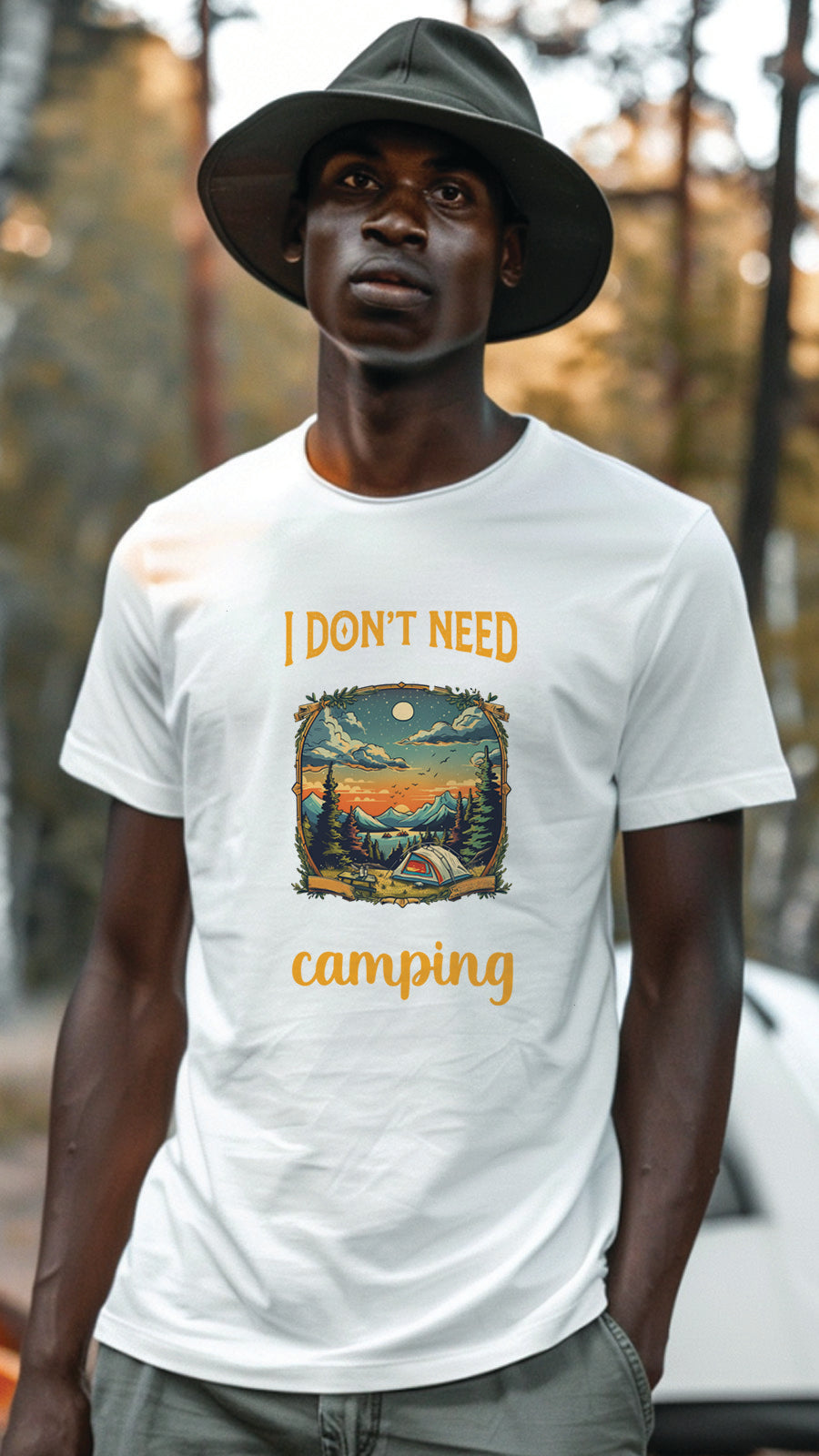 Camping Style T-Shirt, Unisex, Short Sleeve, Designed For Nature Lovers, Cam004