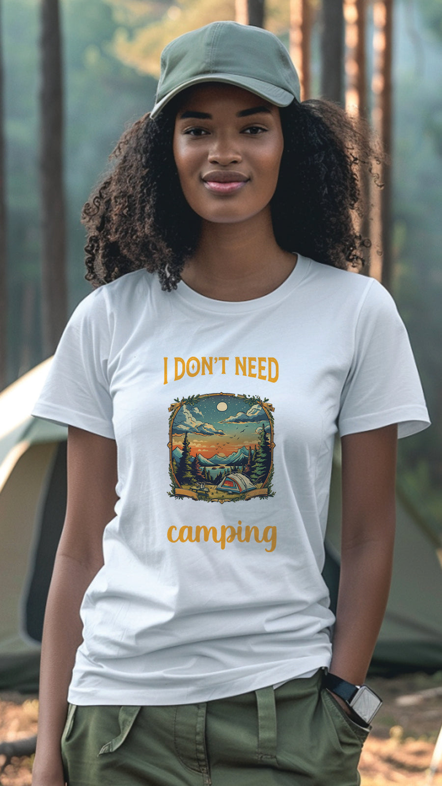 Camping Style T-Shirt, Unisex, Short Sleeve, Designed For Nature Lovers, Cam004