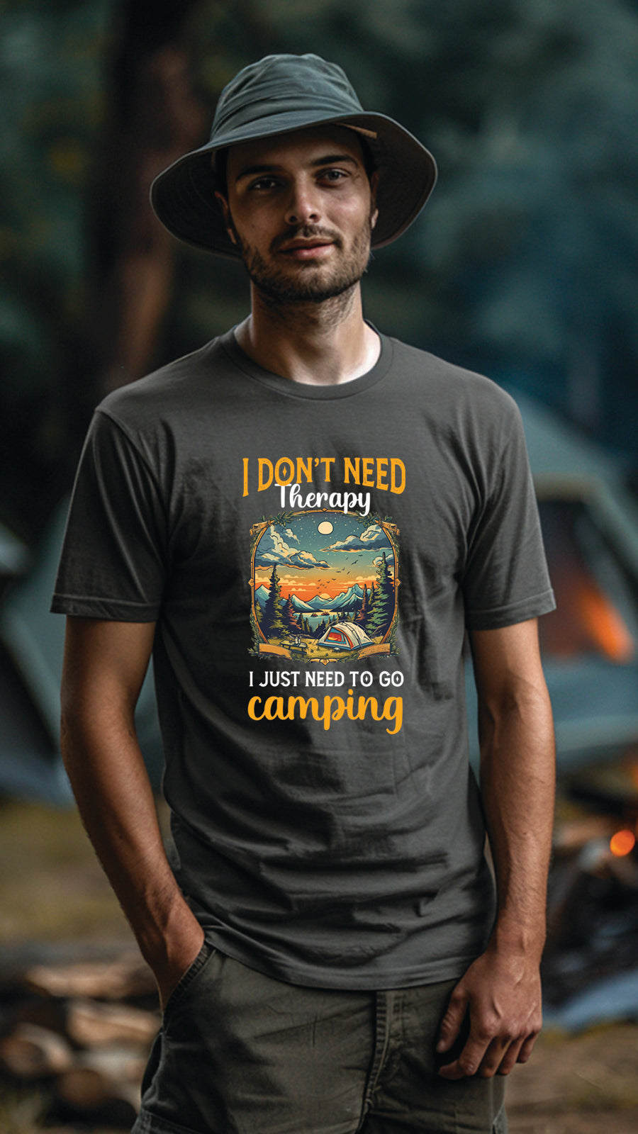 Camping Style T-Shirt, Unisex, Short Sleeve, Designed For Nature Lovers, Cam004
