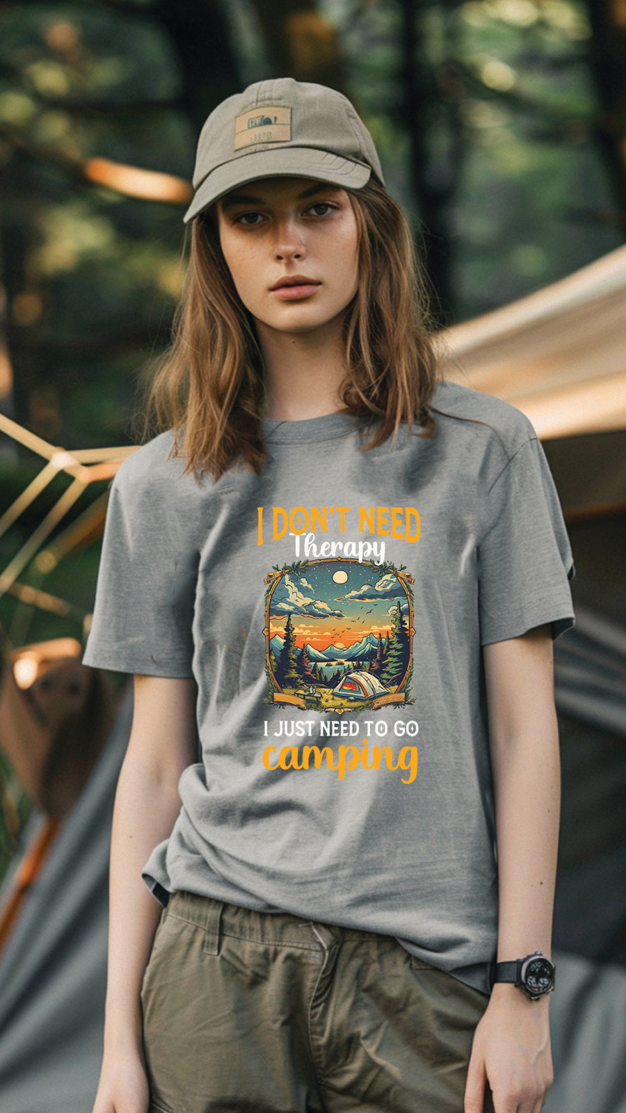 Camping Style T-Shirt, Unisex, Short Sleeve, Designed For Nature Lovers, Cam004