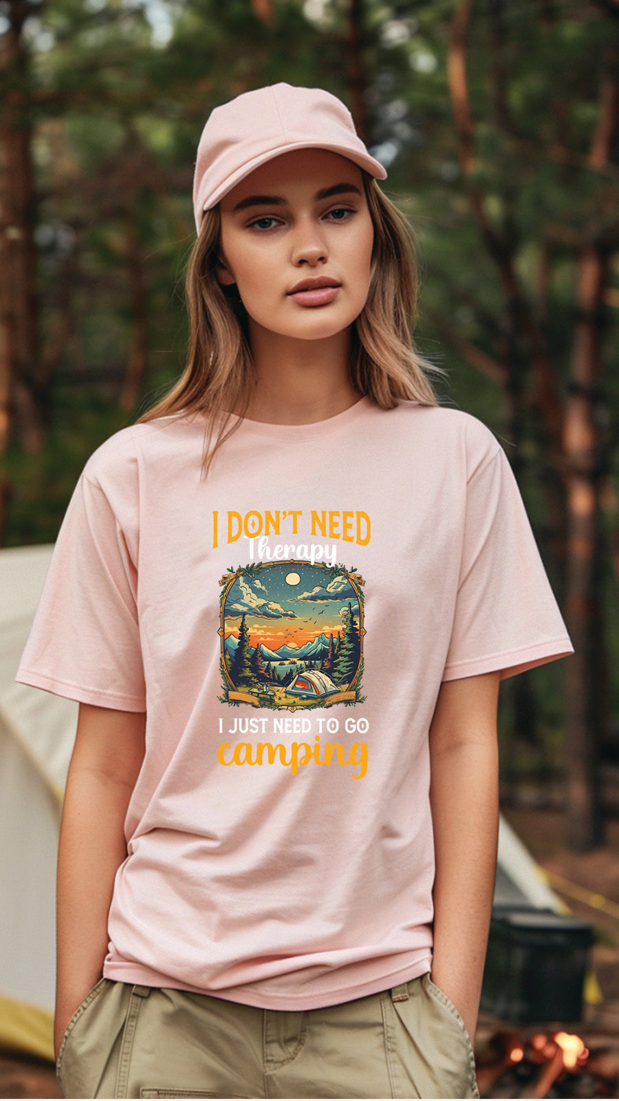 Camping Style T-Shirt, Unisex, Short Sleeve, Designed For Nature Lovers, Cam004