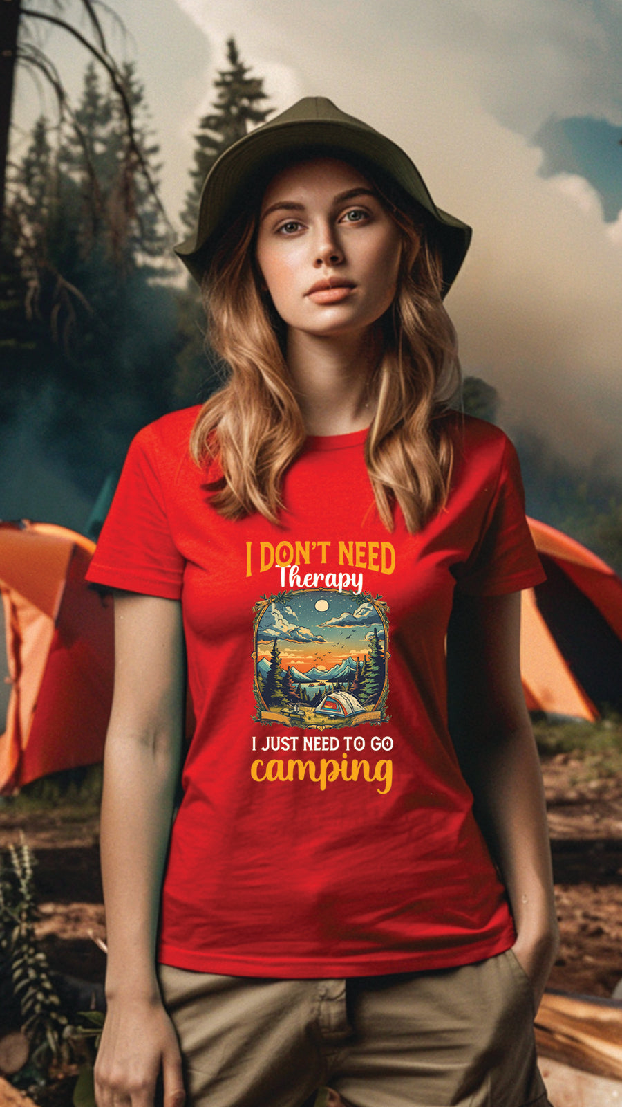 Camping Style T-Shirt, Unisex, Short Sleeve, Designed For Nature Lovers, Cam004