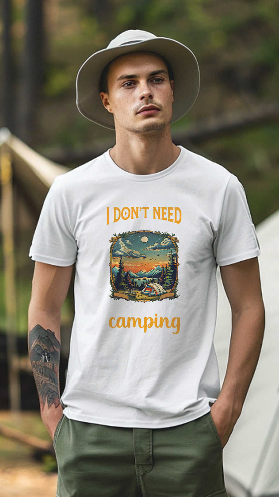 Camping Style T-Shirt, Unisex, Short Sleeve, Designed For Nature Lovers, Cam004