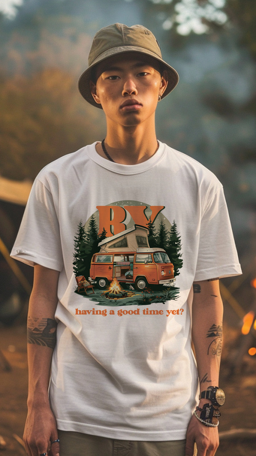 Camping Style T-Shirt, Unisex, Short Sleeve, Designed For Nature Lovers, Cam001