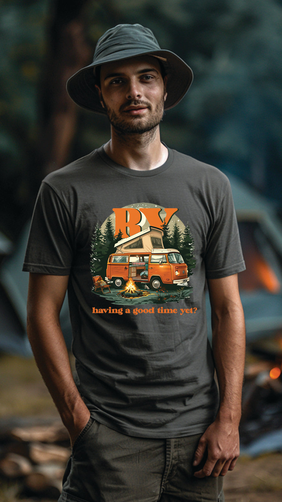 Camping Style T-Shirt, Unisex, Short Sleeve, Designed For Nature Lovers, Cam001