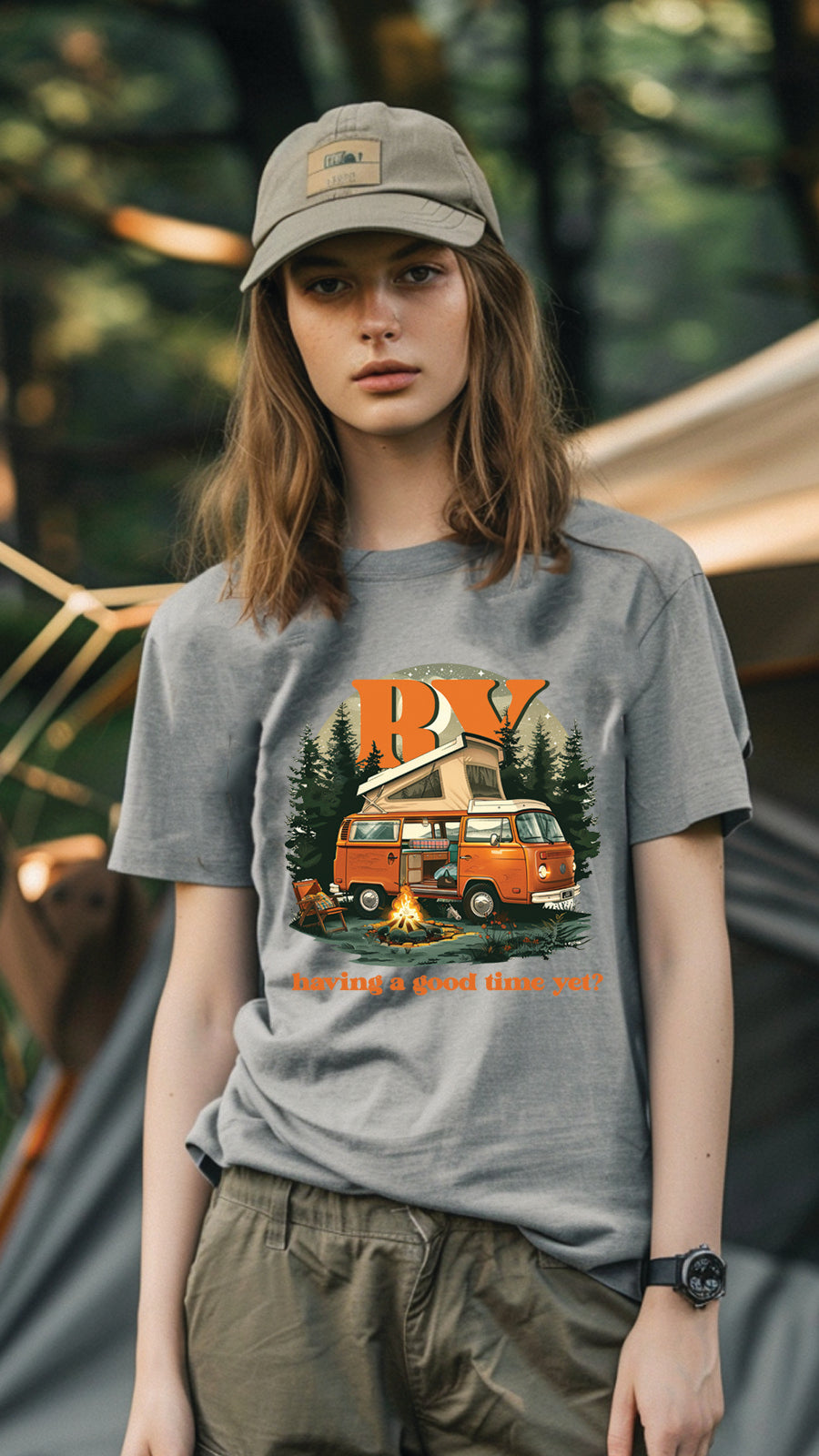 Camping Style T-Shirt, Unisex, Short Sleeve, Designed For Nature Lovers, Cam001