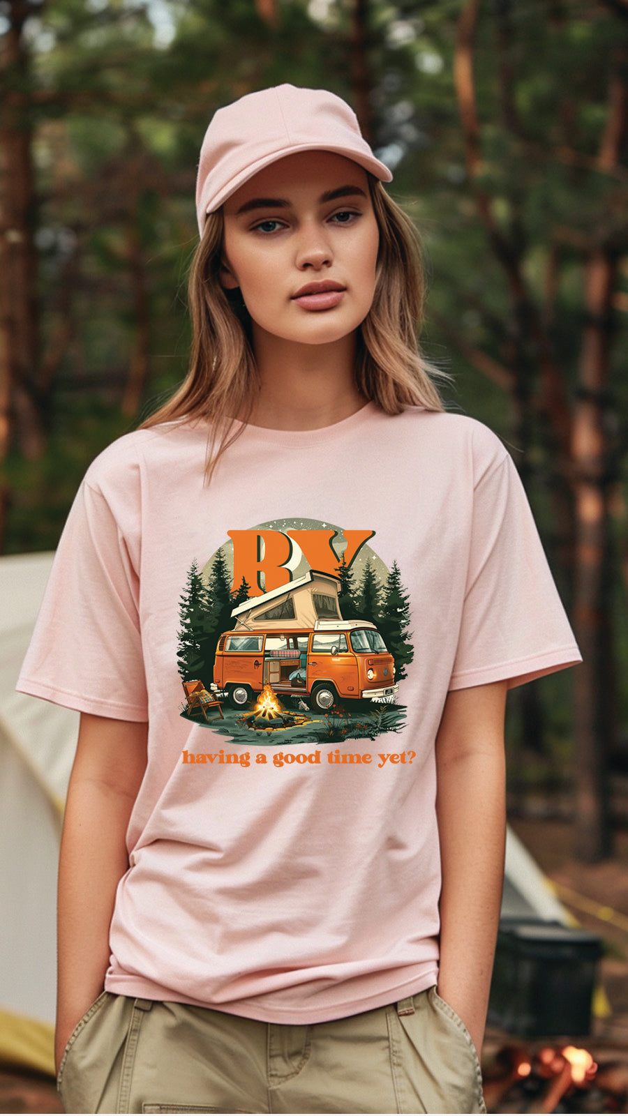 Camping Style T-Shirt, Unisex, Short Sleeve, Designed For Nature Lovers, Cam001