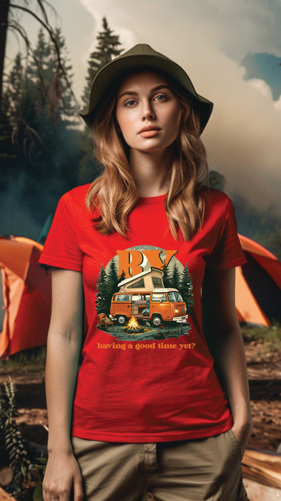 Camping Style T-Shirt, Unisex, Short Sleeve, Designed For Nature Lovers, Cam001