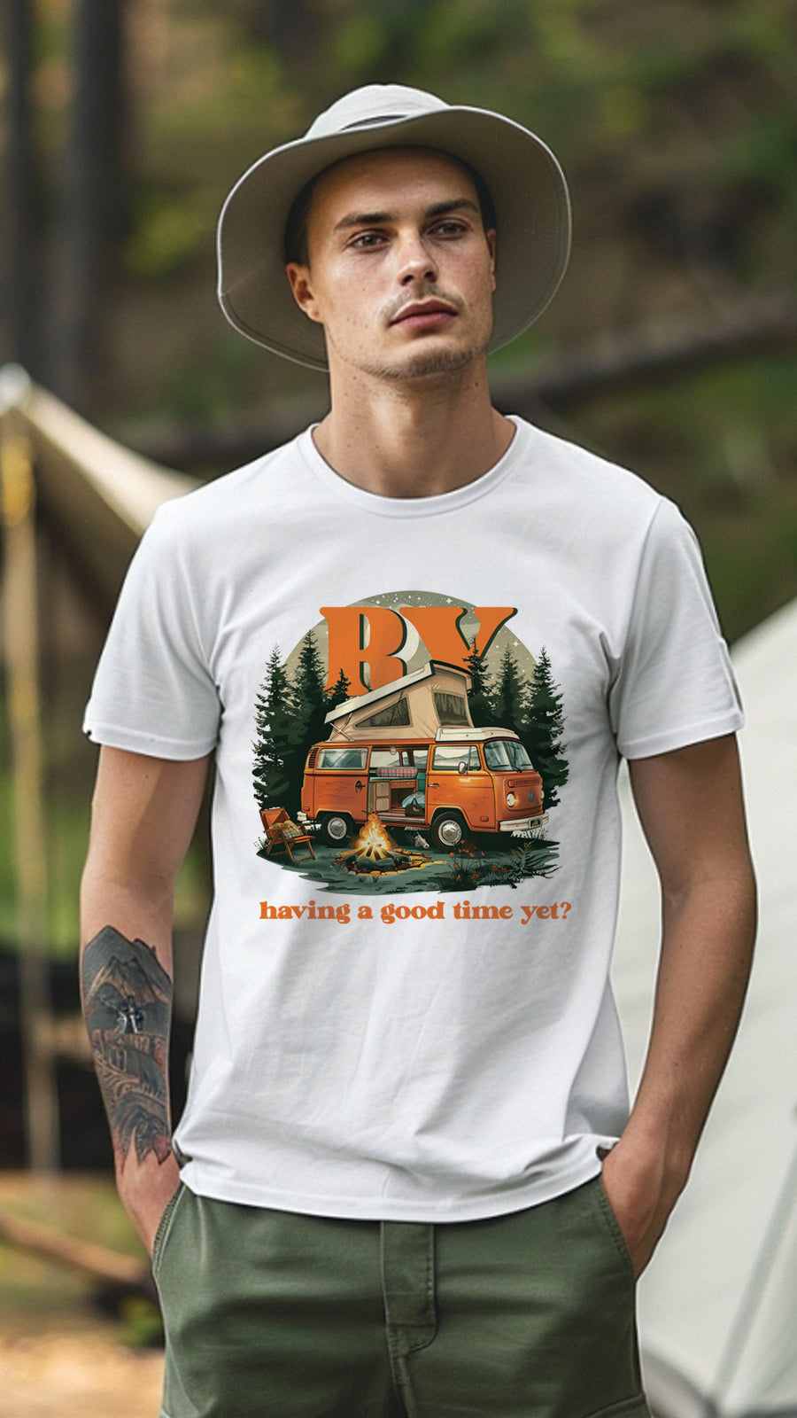 Camping Style T-Shirt, Unisex, Short Sleeve, Designed For Nature Lovers, Cam001