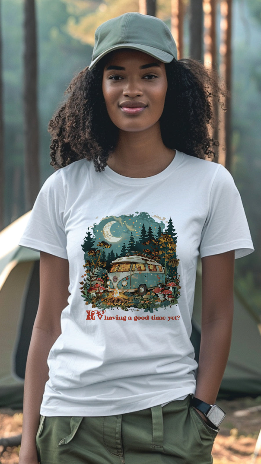 Camping Style T-Shirt, Unisex, Short Sleeve, Designed For Nature Lovers, Cam003