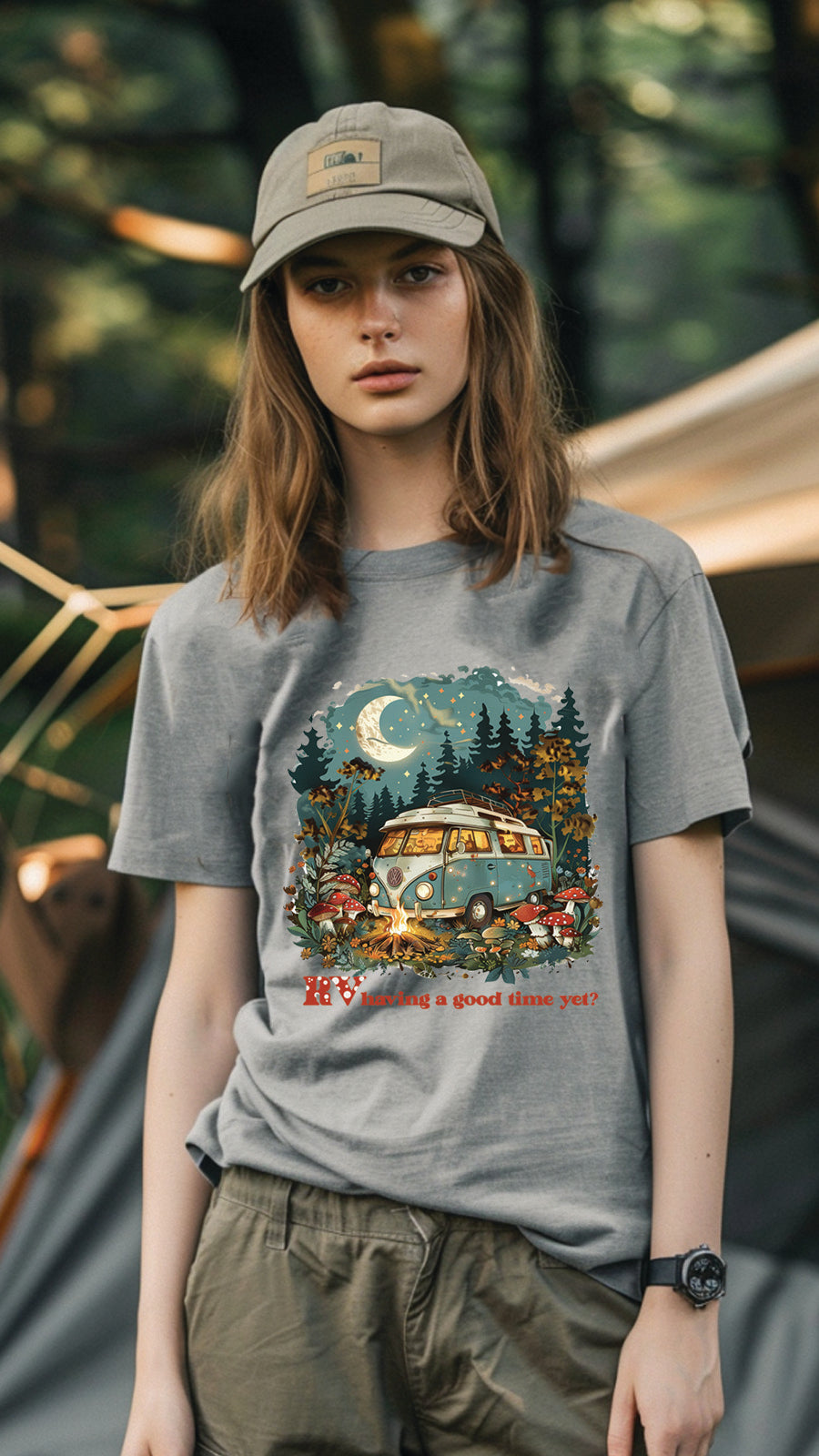 Camping Style T-Shirt, Unisex, Short Sleeve, Designed For Nature Lovers, Cam003