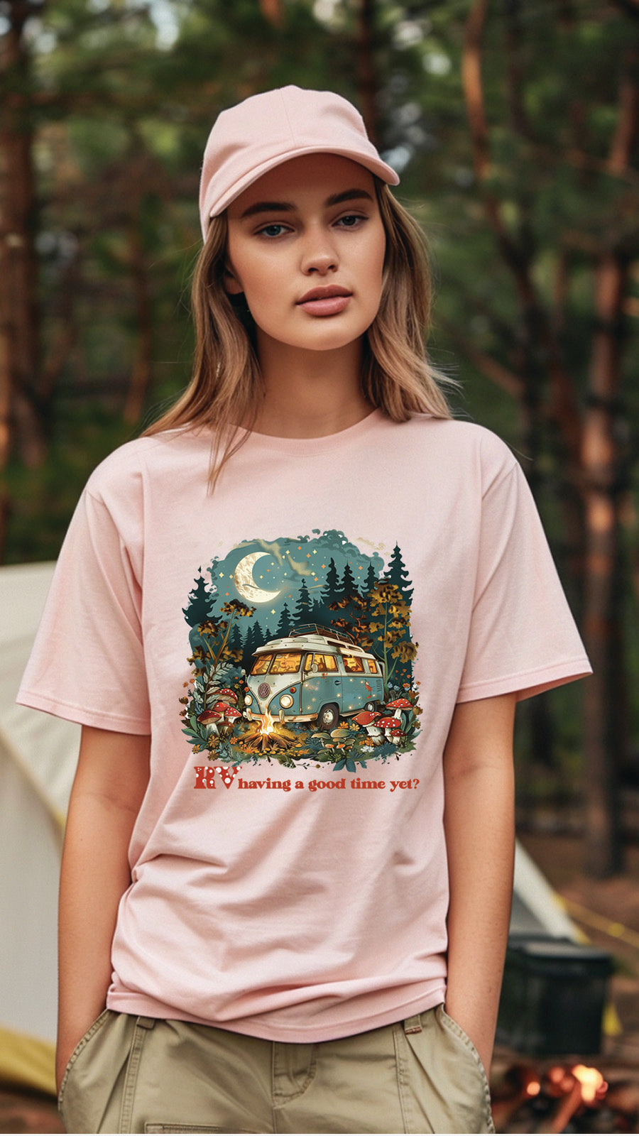 Camping Style T-Shirt, Unisex, Short Sleeve, Designed For Nature Lovers, Cam003