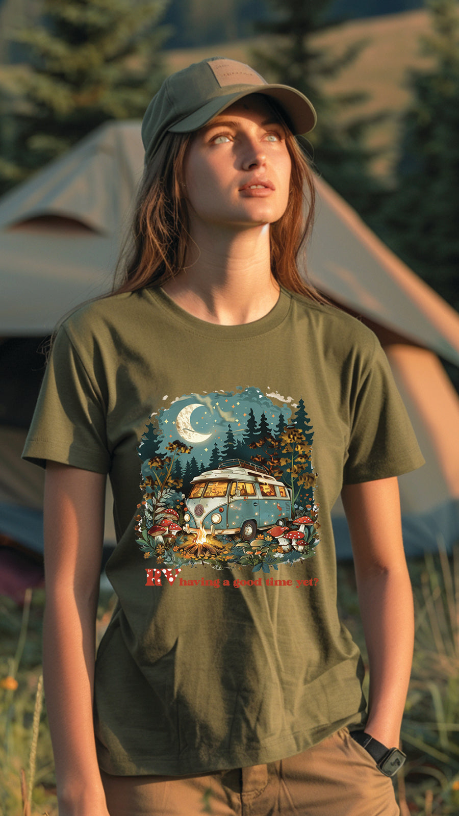 Camping Style T-Shirt, Unisex, Short Sleeve, Designed For Nature Lovers, Cam003