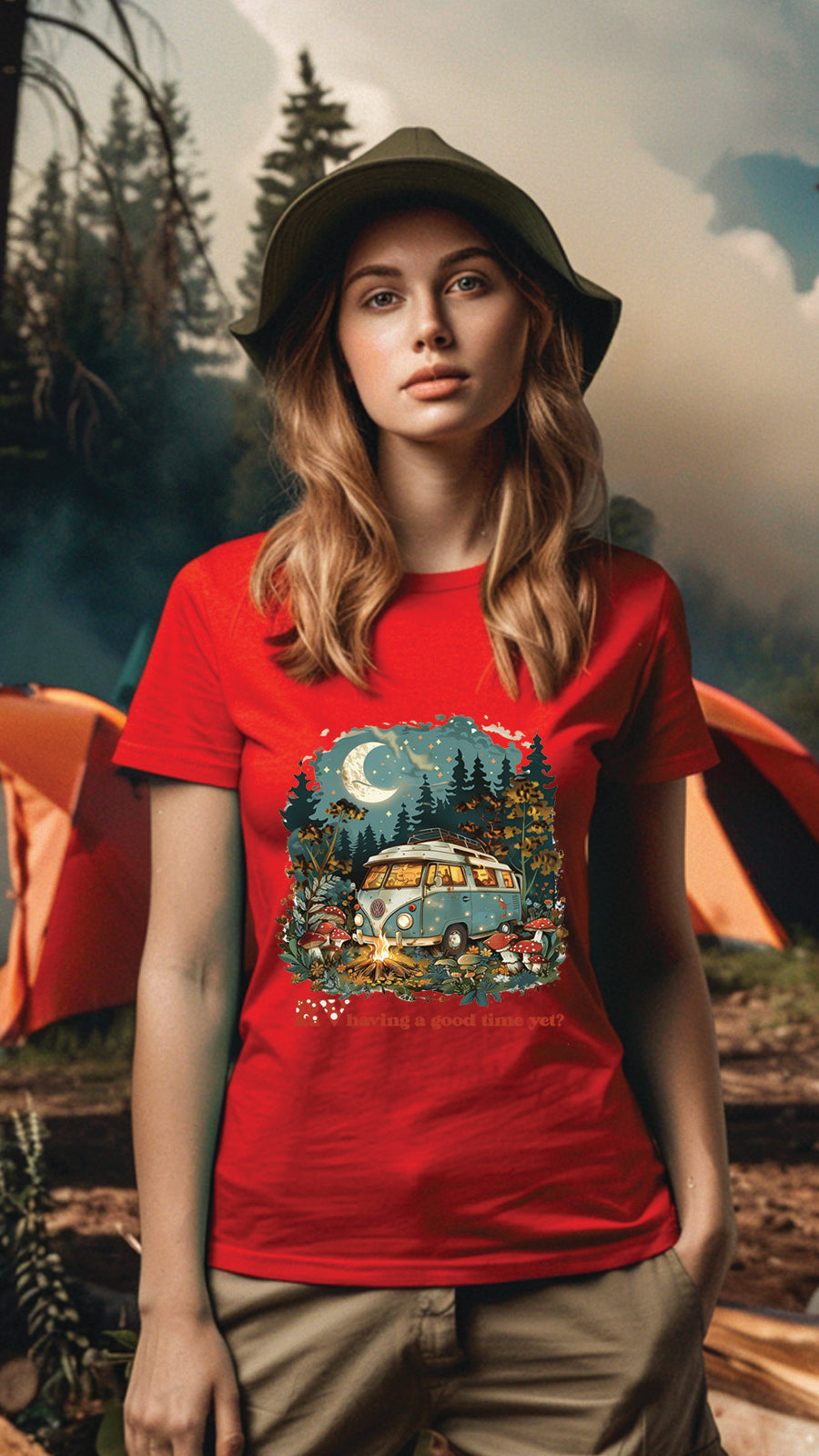 Camping Style T-Shirt, Unisex, Short Sleeve, Designed For Nature Lovers, Cam003