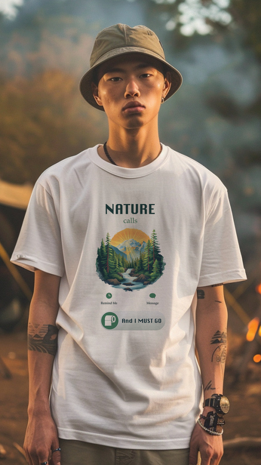 Camping Style T-Shirt, Unisex, Short Sleeve, Designed For Nature Lovers, Cam005