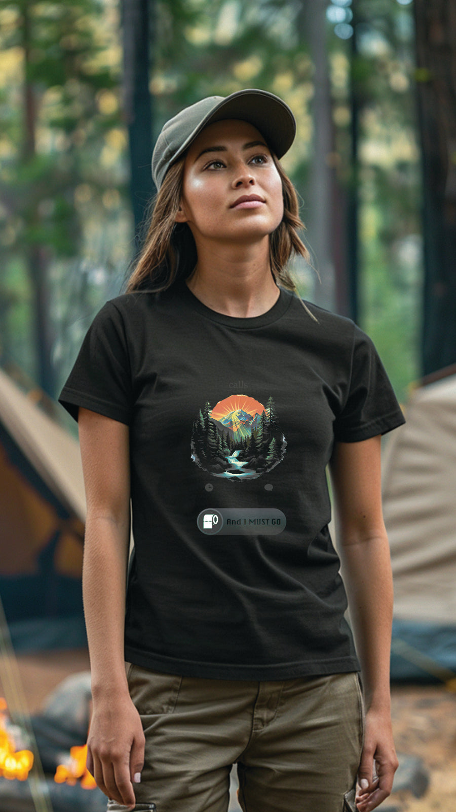 Camping Style T-Shirt, Unisex, Short Sleeve, Designed For Nature Lovers, Cam005