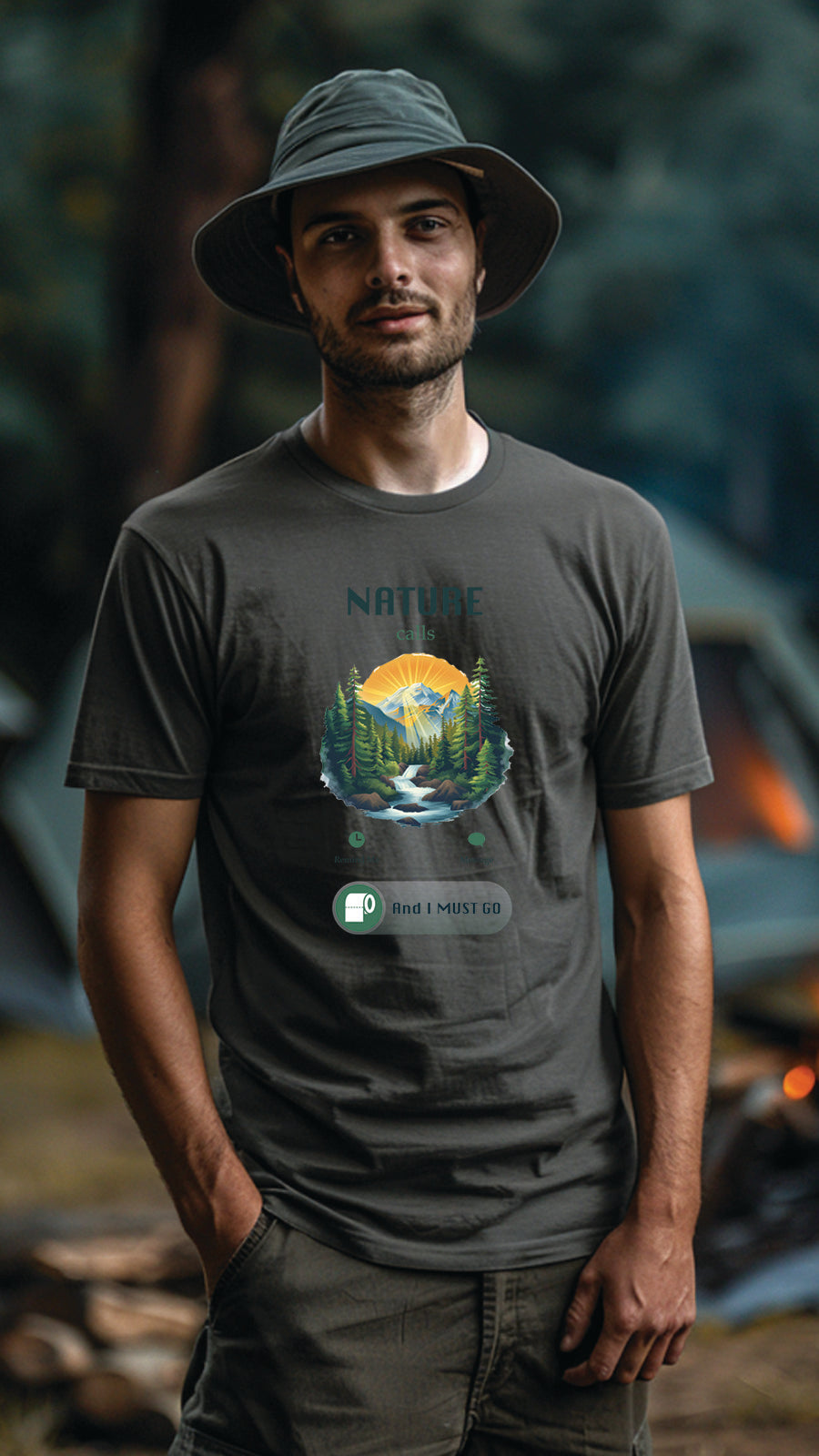 Camping Style T-Shirt, Unisex, Short Sleeve, Designed For Nature Lovers, Cam005