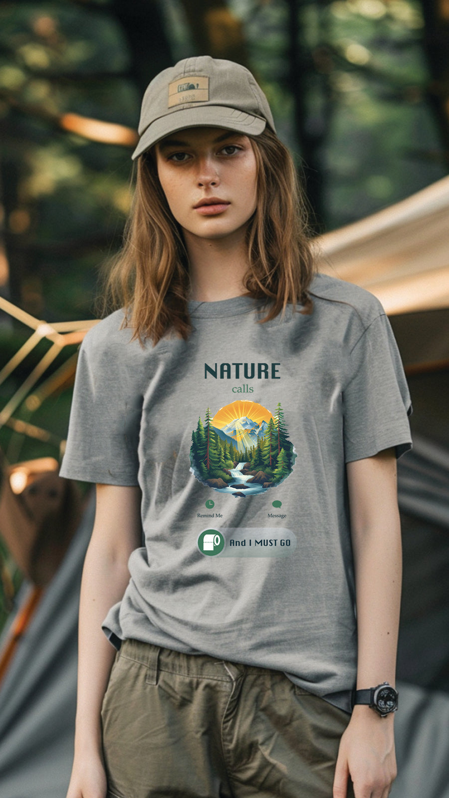 Camping Style T-Shirt, Unisex, Short Sleeve, Designed For Nature Lovers, Cam005